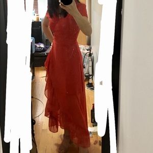 Wayf hi low pink dress